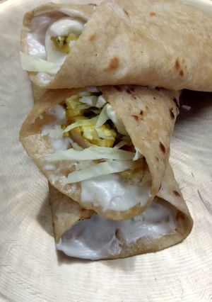 A picture of Paneer Tikka Kathi Roll !!.