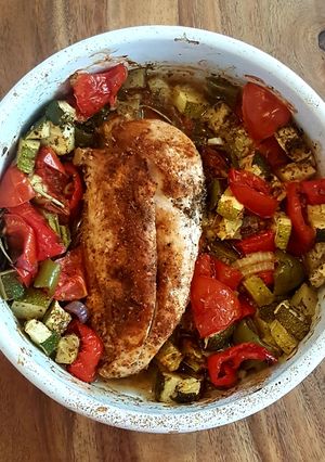 Une photo de Poulet au four