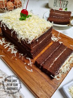 Foto resep Cake lapis coklat keju putih telur