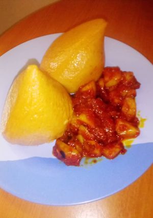 Alalah da sauce din dankalin turawa ainihin hoton girkin
