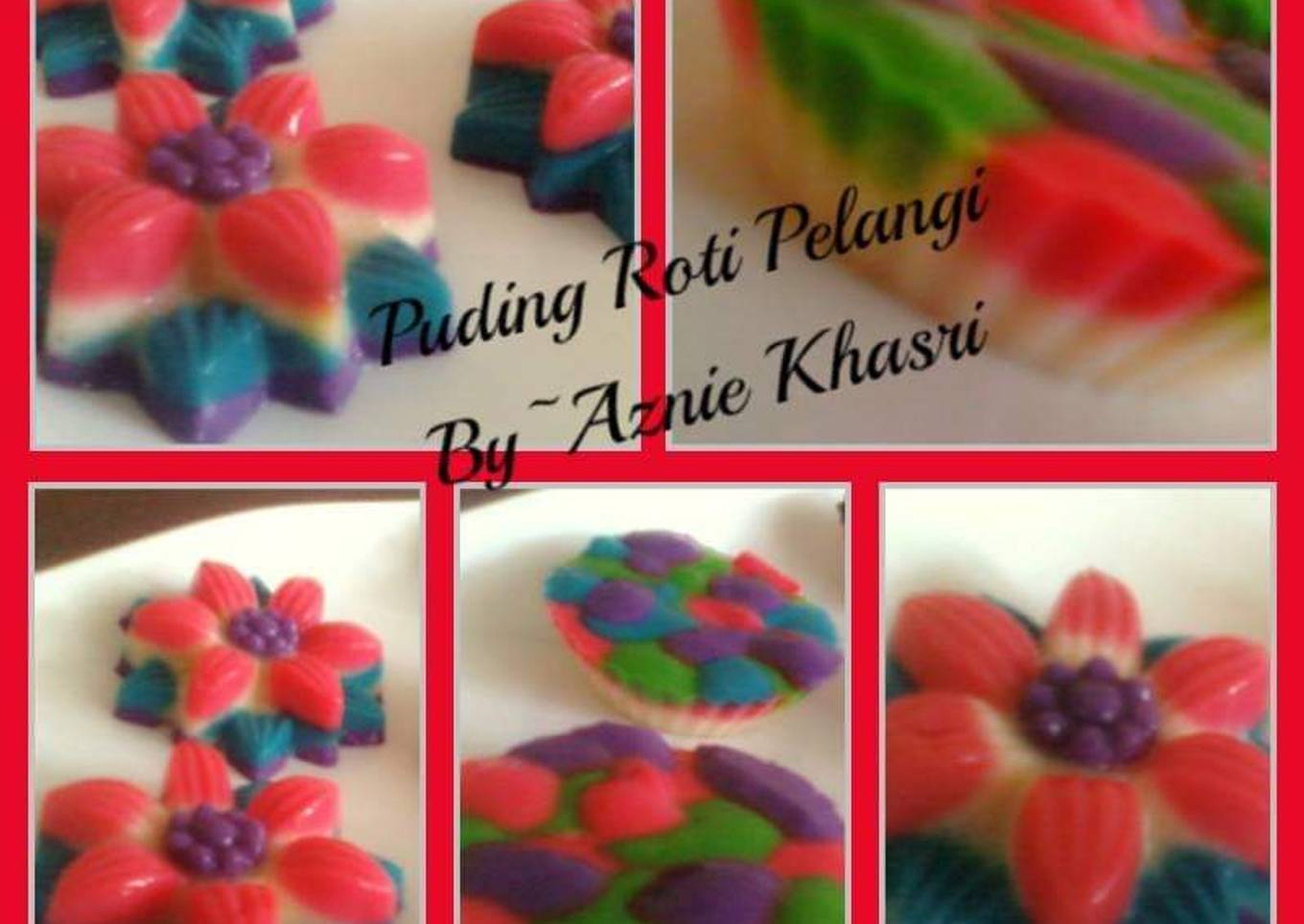 Roti pelangi puding