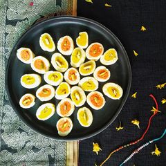 A picture of Mithai roll with two main Ingredients.
