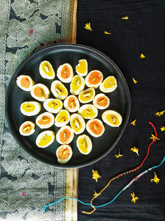 A picture of Mithai roll with two main Ingredients.