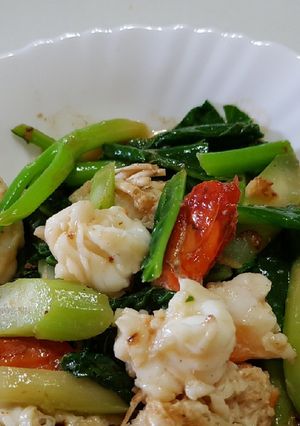 รูปของ คะน้าผัดกุ้งนาง