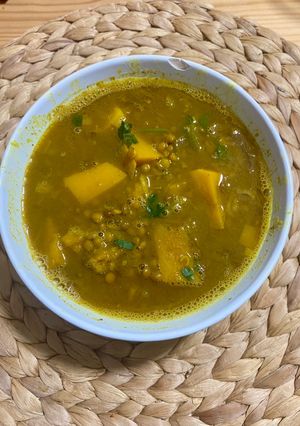 Una foto de Lentejas con calabaza al curry