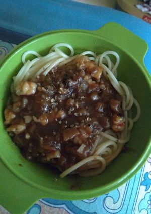 Foto resep Spagetti lada hitam with udang