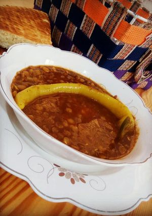 صورة لوصفة شوربة عدس مع كسرة خميرة ❤