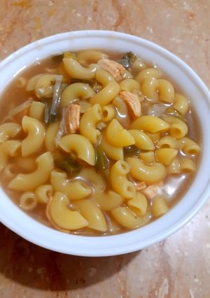 A picture of Hot & Sour Macaroni soup 🍜.