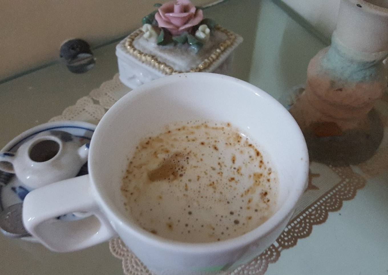 Creamy frothy coffee