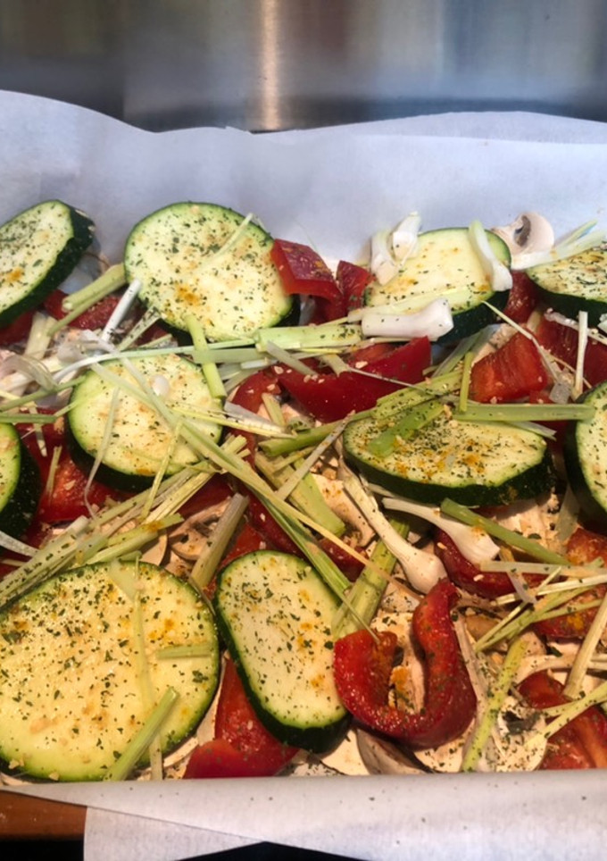 Una foto de Verdura al horno deshidratada light sin aceite