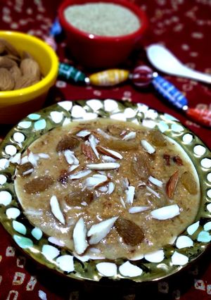 A picture of Almond halwa.