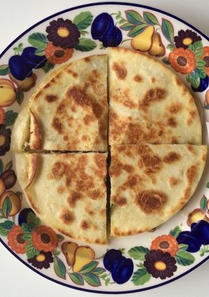 A picture of Olive Tapenade Quesadilla.