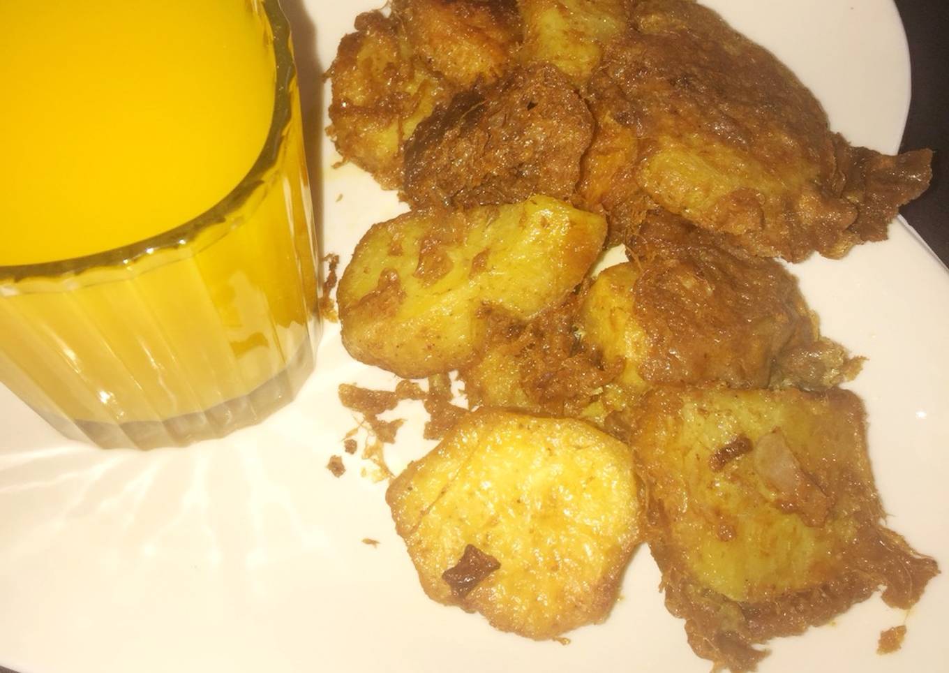 Fried Sweet Potato with egg