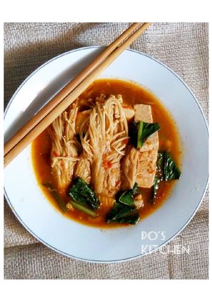 Foto resep Jamur Enoki Kuah Merah