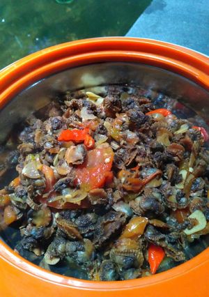 Foto resep Oseng kerang dara pedas