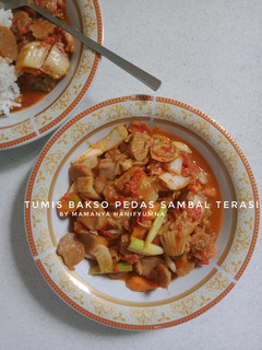 Foto resep Bakso Tumis Pedas Sambal Terasi