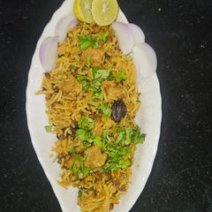 A picture of Healthy masoor soya nuggets biryani.