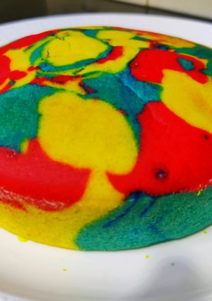 A picture of मल्टी कलर वेलवेट केक(Multi colour velvet cake recipe in hindi).