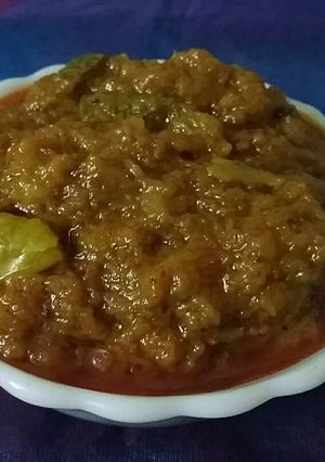 A picture of Sitafal ki khatti mithi sabji widout onion.