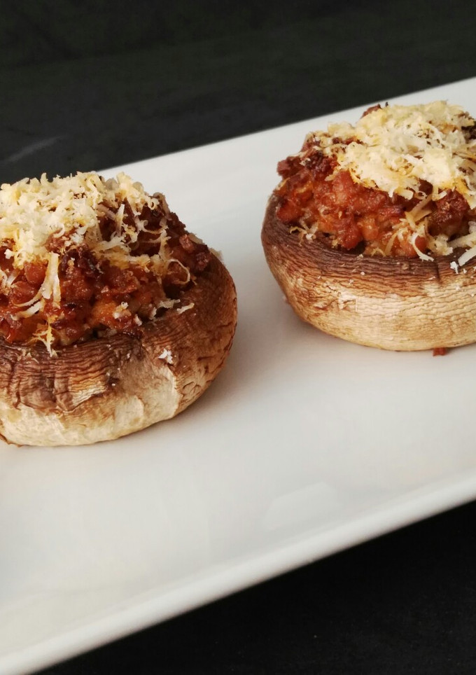 Una foto de Champiñones rellenos de tofu