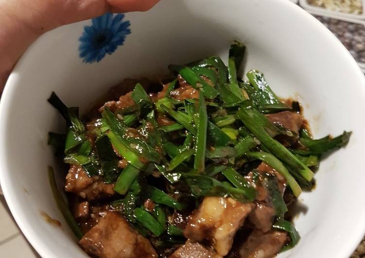 Tumis kucai&jantung sapi mudah