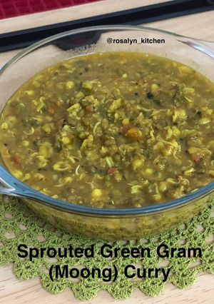 A picture of Sprouted Green Gram (Moong) Curry.