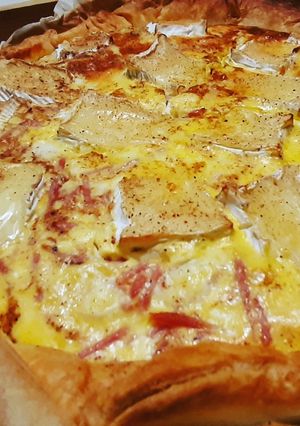 Une photo de Tarte aux pommes de terre et camembert