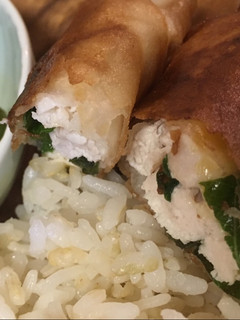 A picture of Spring rolls (shiso + umeboshi + sea weed).