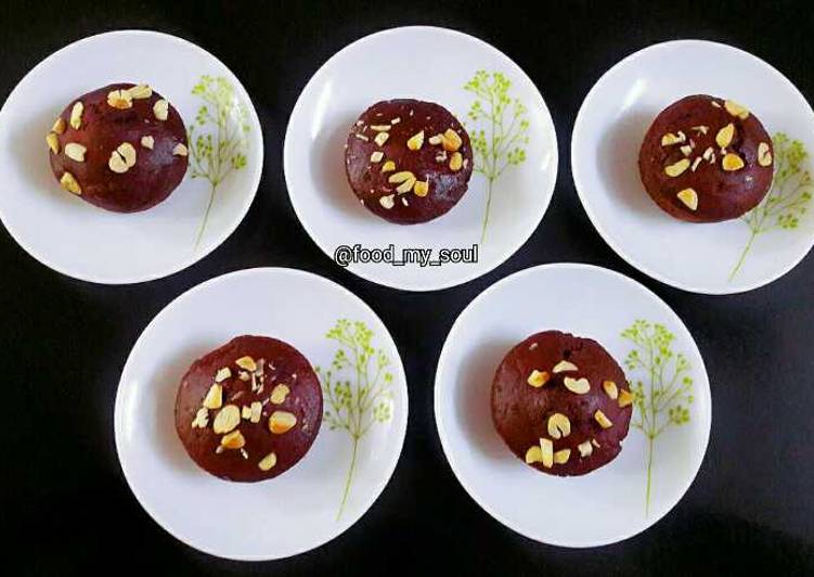 Easiest Way to Prepare Perfect Hearty Chocolate-Beetroot Muffins (Eggless)