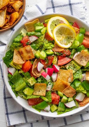 A picture of LEBANESE FATTOUSH SALAD by @senoreetarh.
