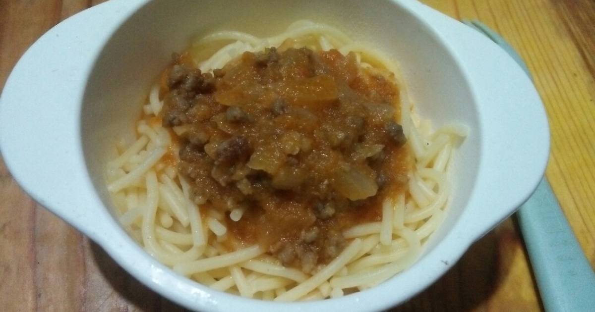 Resep Spaghetti beef bolognese MPASI 1+ oleh cookwith_sya Cookpad