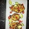 Bacon Jacket potatoes with cheese and chives