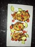 Bacon Jacket potatoes with cheese and chives