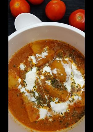 A picture of Niramish aloo'r dum.