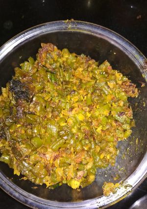 A picture of Beans onion  stir fry.