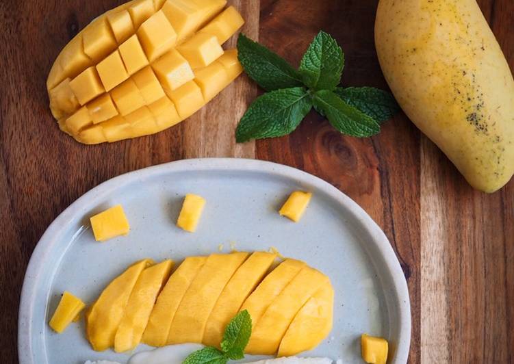 Cara membuat Mango sticky rice , Enak Banget