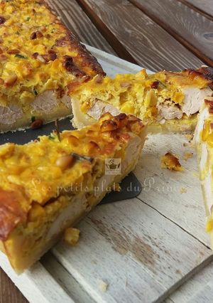 Une photo de Tarte au poulet, maïs au curry