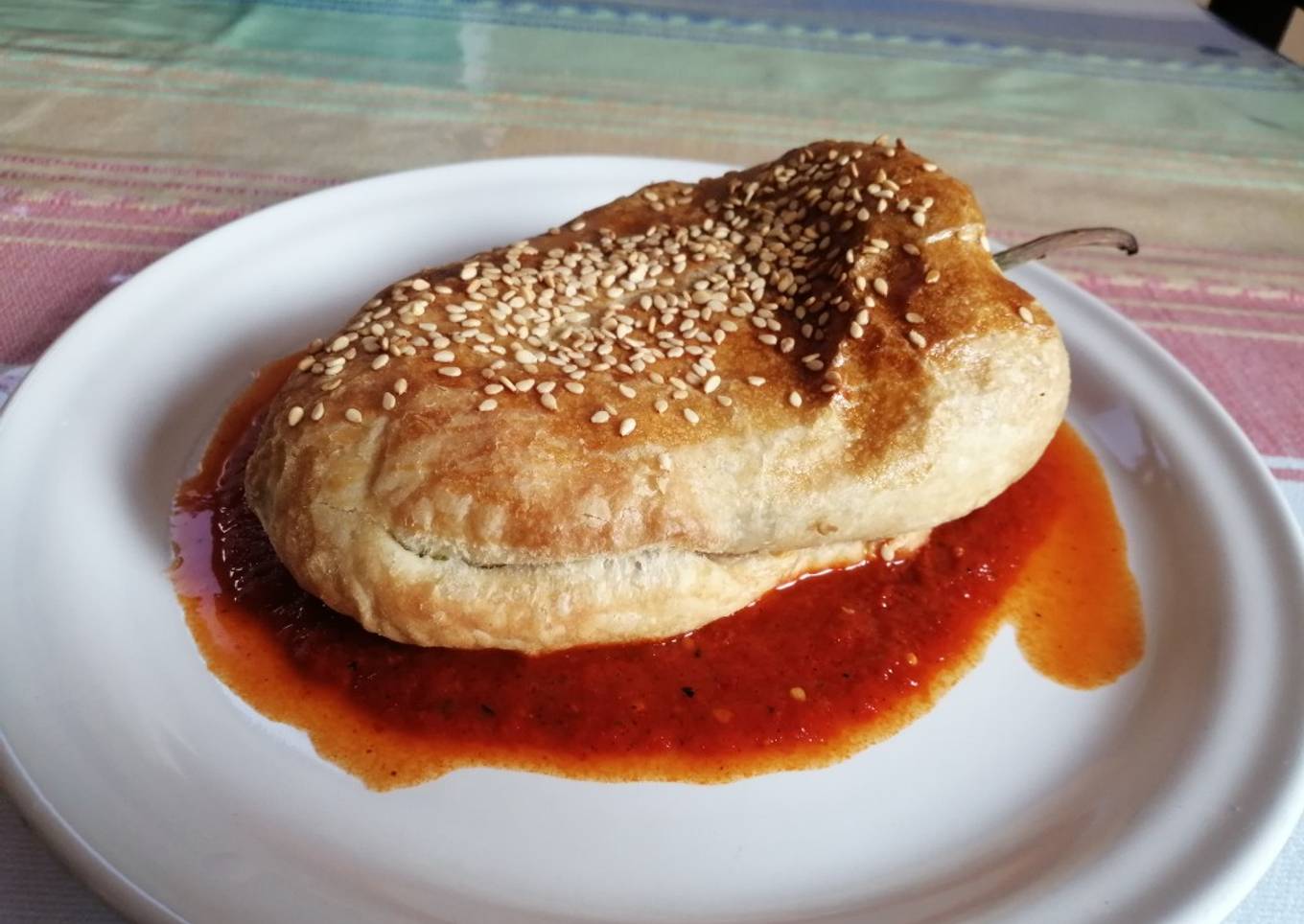 Chiles poblanos hojaldrados