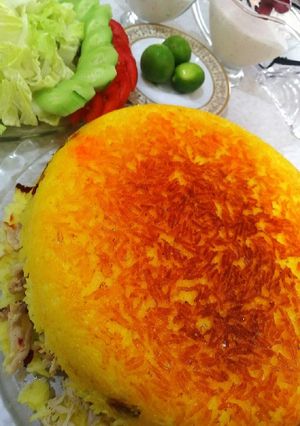 عکسی از دستور تهچین مرغ🍠🐔