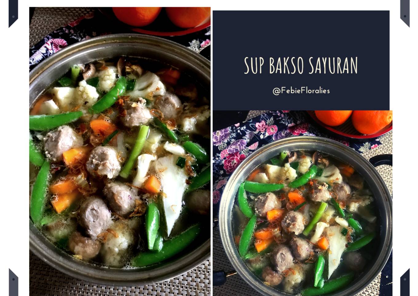 Sup sayur dengan bakso