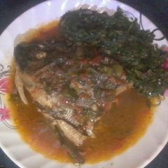 A picture of Boiled Tilapia fish.