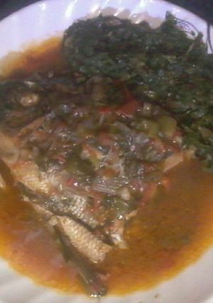 A picture of Boiled Tilapia fish.