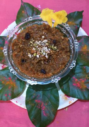 A picture of Panchratna halwa.