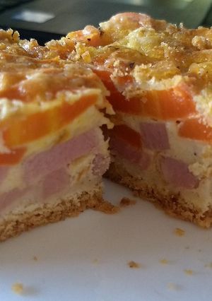 Una foto de Tarta de jamón y zanahoria a la crema 🤤