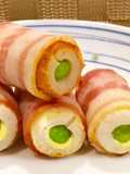 Bento-Style Edamame-Stuffed Chikuwa Wrapped in Bacon
