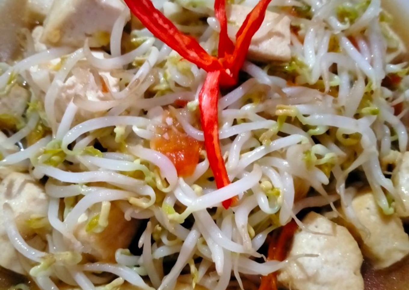 Tumis toge tahu putih