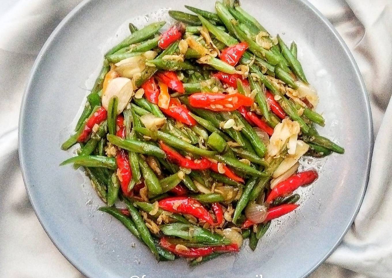 Tumis buncis Udang Rebon
