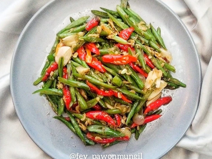 Cara Mudah Menyiapkan Resep Tumis buncis Udang Rebon yang Uenak Anti Ribet, Lezat