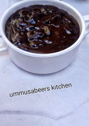 A picture of Homemade chocolate syrup.