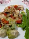 Pollo con tirabeques